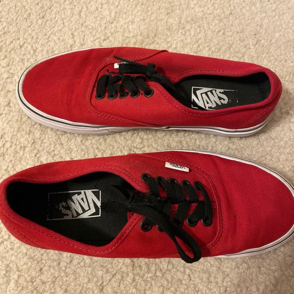 Red and Black Authentic Low Vans